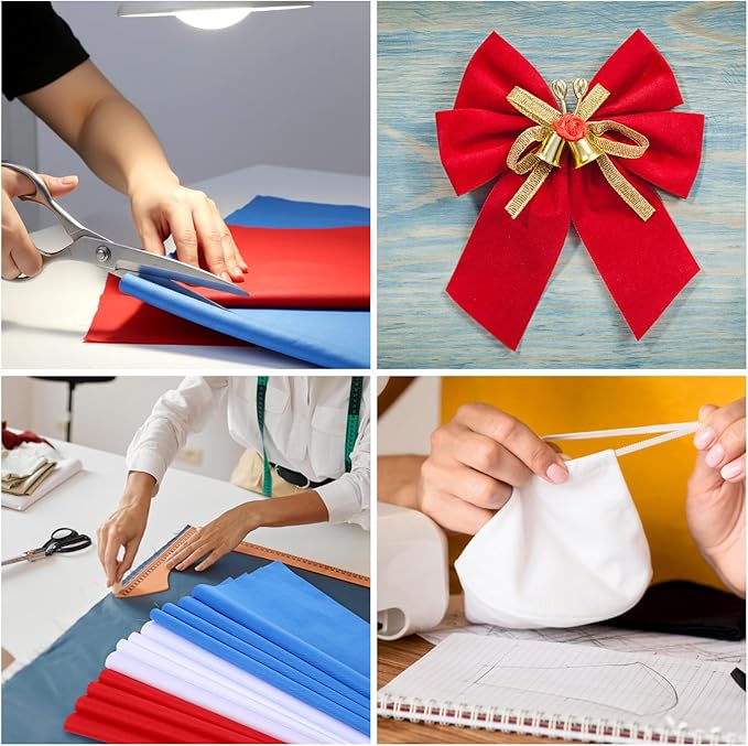 100 Pieces 10 x 10 Inches Cotton Fabric Squares Precut Quilting Fabric Bundles Solid Colors Layer Cakes Quilt Material for DIY Craft Sewing Embroidery(Red, White, Blue)