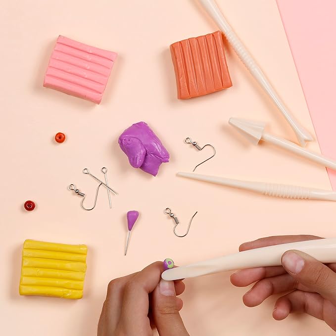 Incraftables Polymer Clay Kit – 24-Color Non-Toxic Oven-Bake Clay Set with Tools, Cutters, Molds, Jump Rings & Keychain Rings for Jewelry, Miniatures & Sculpting – Ideal for Kids & Adults