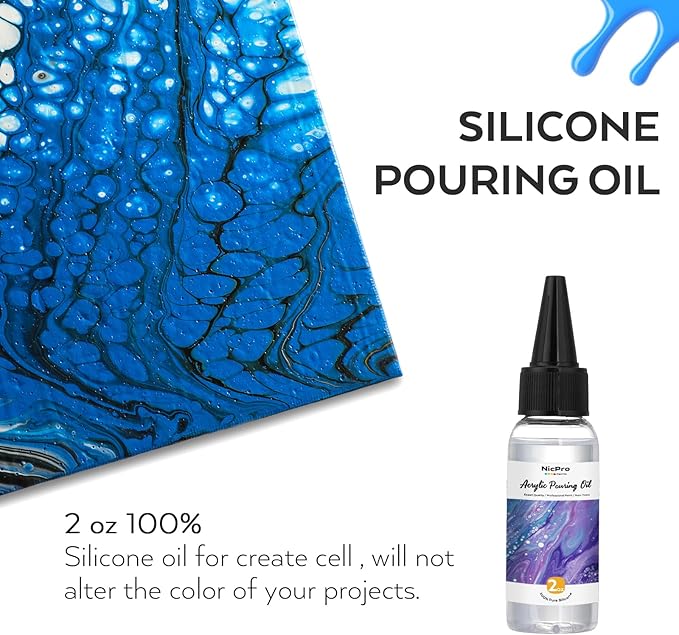 Nicpro 14 Colors 8.45oz Acrylic Pour Paint Supplies Kit, Large Volume Premixed High Flow Painting Bulk Set with Canvas, Wood Natural Slices, Pouring Oil, Tools Gloves, Strainer, Cups for Beginner DIY