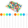 Ouligay 200 PCS Flat Head Sewing Pins Straight Pins with Colored Flower Heads Quilting Pins with Storage Box for Sewing Supplies Fabric Dressmaker DIY Craft and Jewelry Decoration