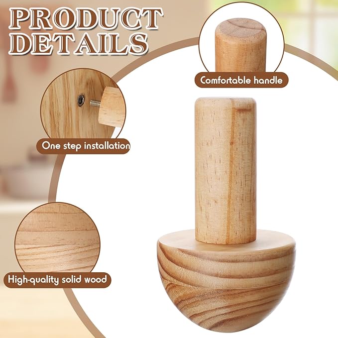 6 Pack Pottery Molds 3'' 4'' 5'' 6'' 7'' 8'' Thickness 2.5'' Plaster Molds Wood Pottery Tools with Handle for Ceramic Top Forms DIY Bowls Plate Dish Slump Press Art Making (Hemispherical)