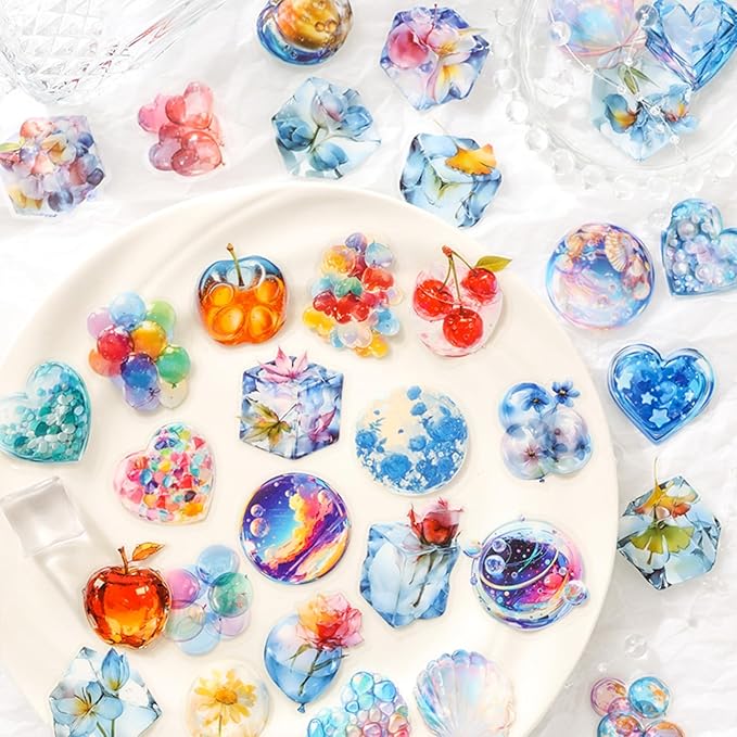 120 Pieces Exquisite Dreamy Vintage PET Sticker Set, Aesthetic Decorative Stickers for Scrapbooking, Journaling, Waterproof DIY Crafts, and Junk Journal Supplies