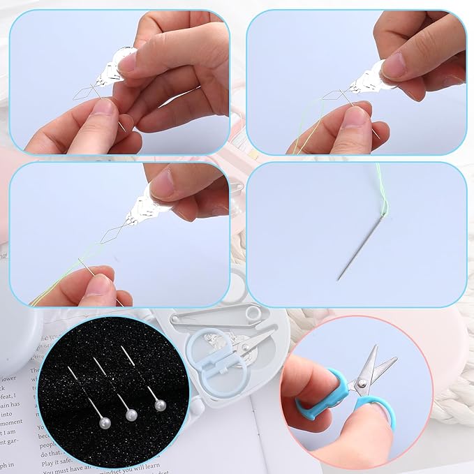 AHQiZFX 20 Pack Portable Sewing Tool Kits, Mini Travel Sewing Kit, Beginner Emergency Sewing Repair Kit with Threads Scissors Hand Sewing Needles, Plastic Sewing Kit, DIY Sewing Supplies (Blue, Pink)