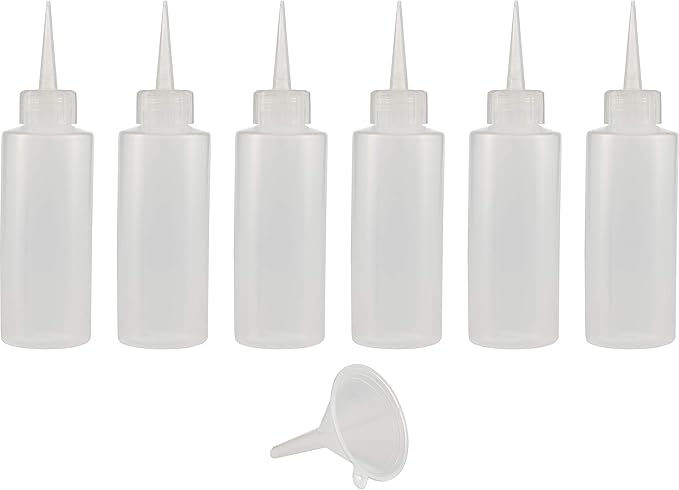 Creative Mark Flo Expressions Artist Paint Bottles - Detailing Bottles Multipack with Funnel for Fine Lines and Small Details - Pack of 6 (30ml/1oz)