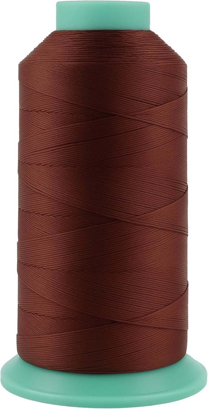 Mandala Crafts Size 46 210D T45 Bonded Nylon Thread - Copper Brown 2843 YDs Tex 45 Heavy Duty Sewing Threads for Leather, Jeans, Weaving, Outdoor Marine Upholstery