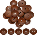uxcell 30Pcs Wooden Buttons, 35mm(1.38 Inch) 2 Hole Round Wood Sewing Button Craft for Sewing DIY Craft Clothing, Brown