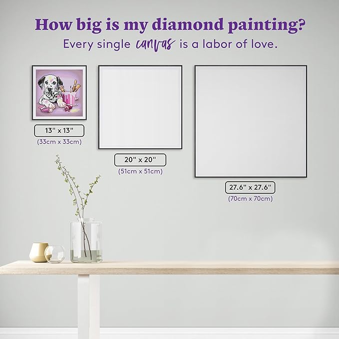 DIAMOND ART CLUB Paint Me Beautiful - Dalmation Diamond Painting Kit, Fun DIY Crafts for Adults, Round Diamond Art Canvas, 13" x 13"