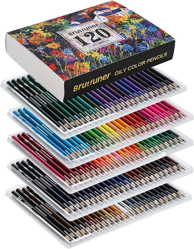 LBW Colored Pencils for Adult Coloring Books, 120 Oil Based Soft Core Professional Color Pencils Set for Artists Kids Beginners Drawing Coloring Sketching Blending