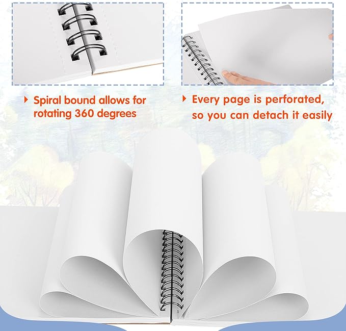 FIXSMITH 9"X12" Sketch Book | 160 Sheets (68 lb/100gsm) | 2 Pack Sketchbooks | Top Spiral Bound Artist Sketch Pad | Acid Free Drawing Pad | Ideal for Kids,Beginners,Artists &Painters | Bright White