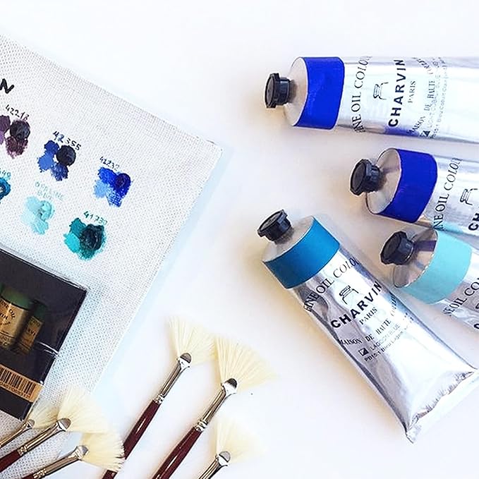 Charvin Fine Artists' Oil Paints - Elite Artists' Oils from The French Riviera for Painting, Classrooms, Plein Aire, & More! - [Greens Set 1-150 mL Set of 5]