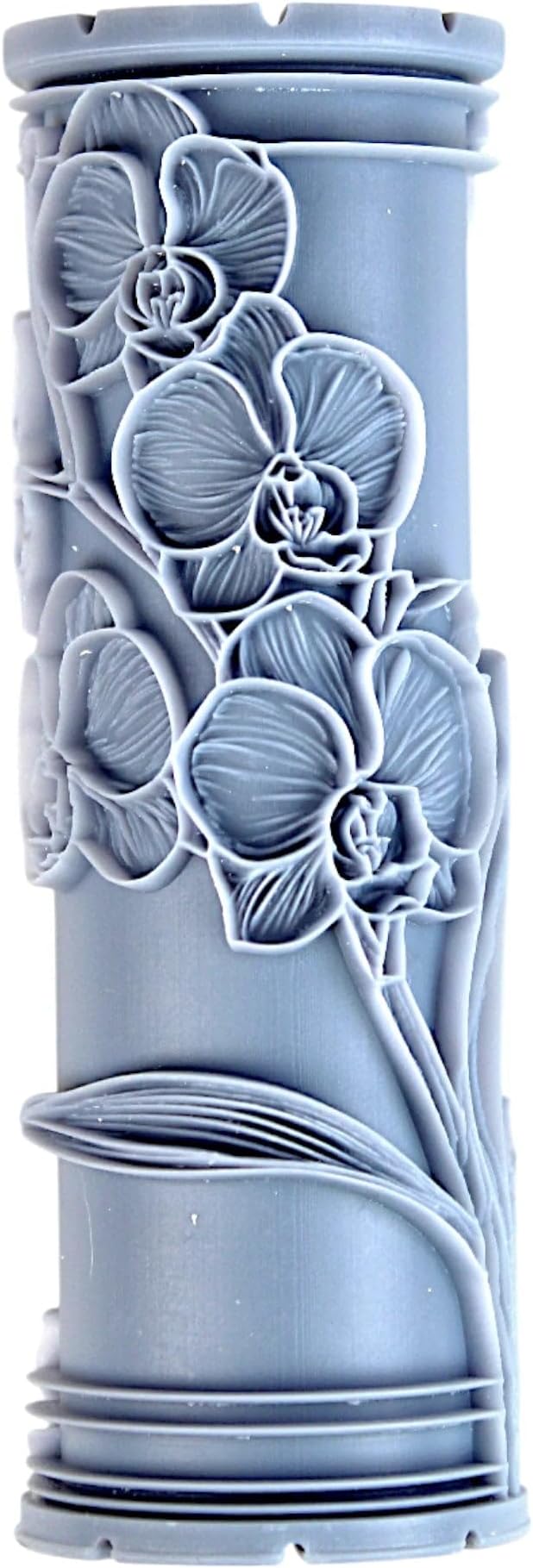 Orchid Clay Texture Roller (4") - Flower Set #01 - Embossing Pattern Roller for Polymer & Ceramic Clay, Pottery & Crafts