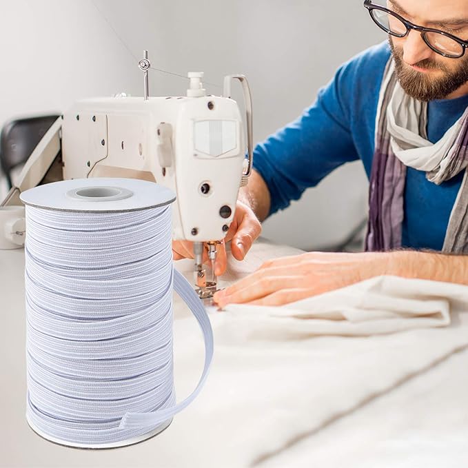 Coopay 45 Yards Length 1/2" Width Elastic Bands Flat Elastic Cord Rope Heavy Stretch Spool Knit for Sewing DIY Projects, Arts & Crafts (White, 1/2 Inch)