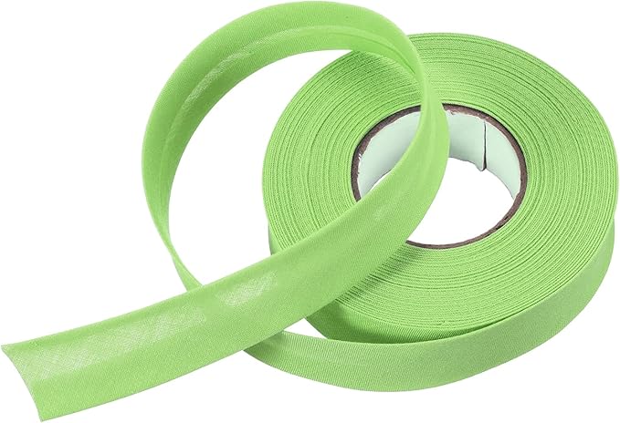 MECCANIXITY 3/4 Inch Single Fold Bias Tape Polyester Continuous Bulk Bias Tape for Sewing, Seaming Quilting Hemming Binding Crafts (Fruit Green 10 Yards)