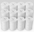 12 Pcs White Sewing Thread, 1000 Yard Each Spool 402 Polyester White Thread for Sewing, All Purpose Threads for Machine, Hand Stitching, Embroidery Clothing Repair, Home Decor