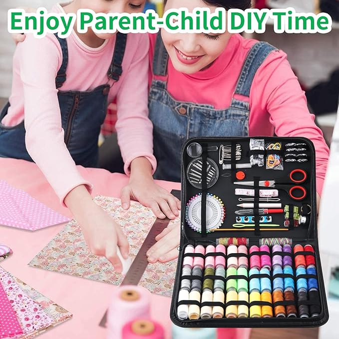 Sewing Kit for Adults, 183PCS Needle and Thread Kit with Basic Sewing Supplies and Accessories for Travel Small Fixes, Emergency Repairs, Hand Sewing, Beginners, Starter