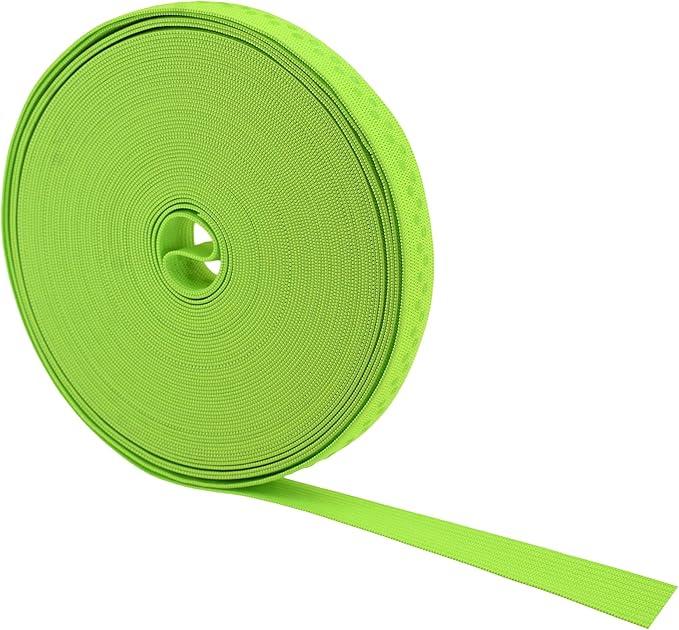 Mandala Crafts 0.5 Inch Elastic Silicone Gripper Tape for Clothing - 10 Yds Dotted Non Slip Elastic Band for Sewing - Lime Green Silicone Flat Fabric Stretchy Ribbon Straps