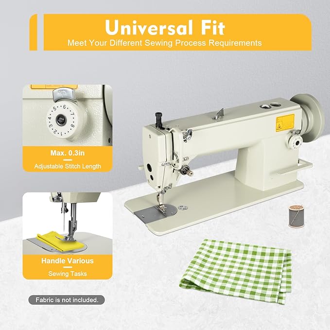 Industrial Strength Sewing Machine, Heavy Duty Leather Fabrics Sewing Machine, 3000Stitches/Min Straight Line Stitch Commercial Sewing Machine for Knitted Fabric Leather and Canvas