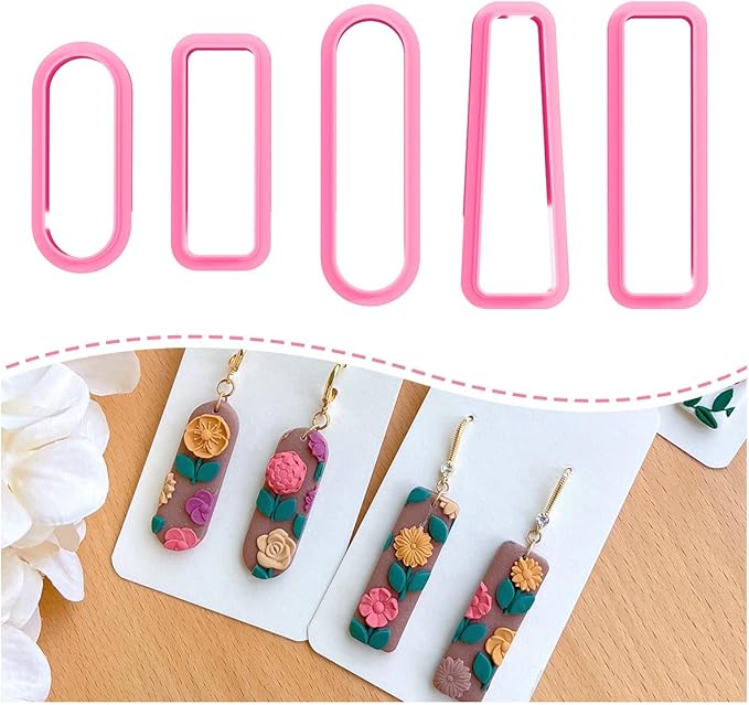 Keoker Polymer Clay Cutters - Long Dangle Shape, Basic, and Earrings Cutters (5PCS B)