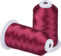 Simthread Embroidery Thread 5500 Yards Dark Fuchsia 107, 2 Huge Spools 40wt Polyester for Brother, Babylock, Janome, Singer, Pfaff, Husqvarna, Bernina Machine