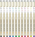 01 Micro Pen, Fine Point Pen with 12 Colors, Waterproof Archival Ink, 0.25mm Fineliner Ink Pens for Artist Illustration, Sketching, Anime, Manga, Technical Drawing and Scrapbooking