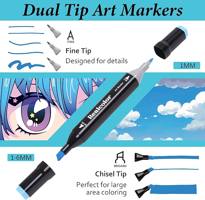 120 Alcohol Markers Set,Dual Tip Art Markers for Adult Coloring, Alcohol Marker Set for Drawing,Coloring,Sketching,Card Making,Illustration, Ideal for Artists, Designers & Crafters