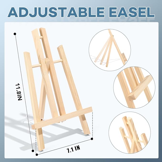 ESRICH 78PCS Canvas with Easel Set,Professional Paint Party Kits for Adults with 11.8“ Easels,Paint Night Kit for Adults,Painting Supplies Kit for Artists and Beginners to Painting Party