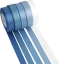 Dusty Blue Satin Ribbon 1/2 Inch Thin French Blue Ribbon for Gift Wrapping DIY Crafts Wedding Decor - 5 Rolls Assortment, 50Yards