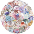 Colorful Shell Stickers for Teens Boy Girls Kids|50 Pcs|Clear PET Waterproof Stickers for Laptop Computer Phone Tablet Scrapbook Flasks Water Bottle Bike Notebook Cup,Gorgeous Decals Pack(Shell)
