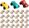 24 Pieces Wood DIY Car Decoration Unfinished Wooden Cars Unfinished DIY Crafts for Home Activities Easy Woodworking and Family Time Set