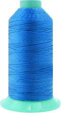 Mandala Crafts Size 346 210D T350 Bonded Nylon Thread - Sky Blue 415 YDs Tex 350 Heavy Duty Sewing Threads for Leather, Jeans, Weaving, Outdoor Marine Upholstery