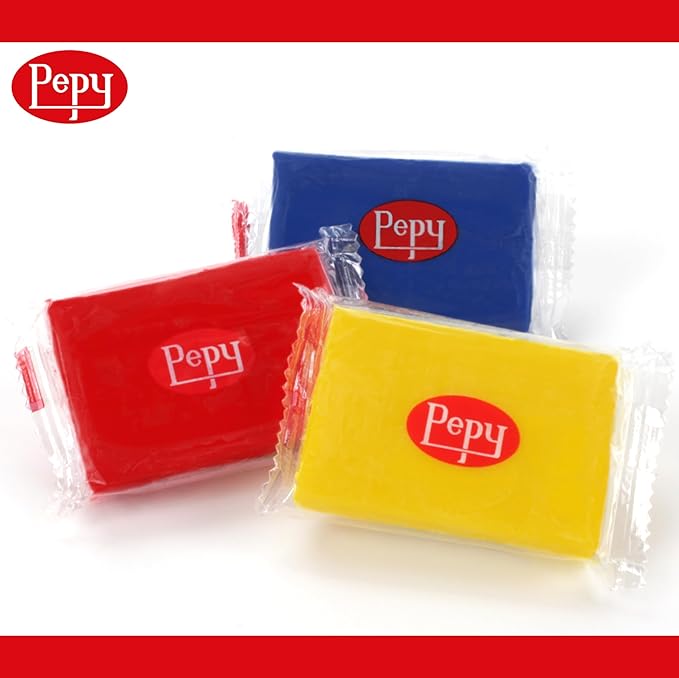 Pepy Plastilina Reusable and Non-Drying Modeling Clay; Set of 48 Bars, 1.4 Ounce Each, 16 Each of 3 Colors, Perfect for Arts and Crafts Projects, Primary Colors …