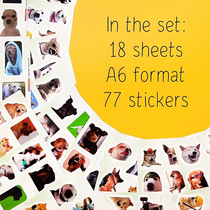 BulbaCraft Funny Dog Meme Stickers, Dog Gifts, Gifts for Women & Men