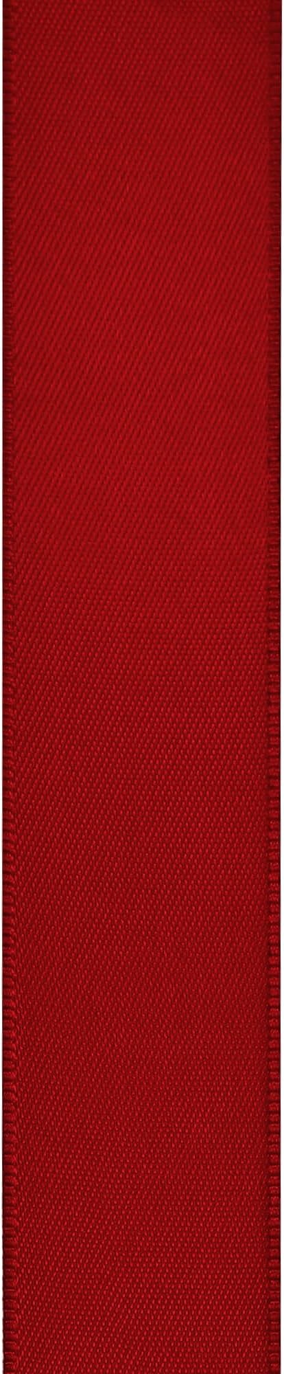 LIUYAXI Red Double Faced Satin Ribbon, 1-1/2" X Continuous 25 Yards, Ribbons Perfect for Gift Wrapping Wedding Bouquet Decor DIY Craft Bow Making & Other Projects