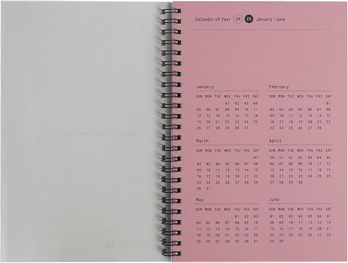 Blank Spiral Notebook 5.51 in x 8.27 in(A5), 160 Pages Blank Paper, Wirebound Sketchbook for Drawing, Notes & Creative Ideas (Old Rose)