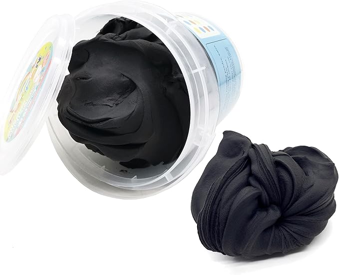 Air Dry Modeling Clay 10.5 oz Ultra Light Magic Clay Soft No Crack Molding Dough Primary Colors for Adults Kids Art Craft Kit Black