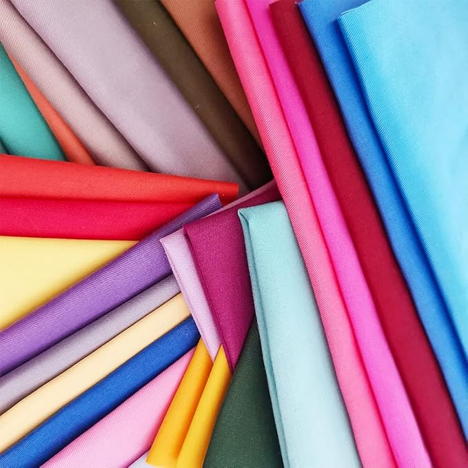 35 Pcs Quilting Fabric Bundles 8" x 8" (20cm×20cm) Solid Colors Pure Cotton, Precut Squares Sewing Quilting Patchwork Scraps for DIY Crafting