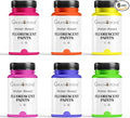 GRANOTONE Neon Fluorescent Acrylic Paint Set - 6 Colors, 4 oz Each | Glows in Black Light | Non-Toxic & Vibrant Paint | Ideal for Art, Crafts, Kids, & Hobbyists | Made in India