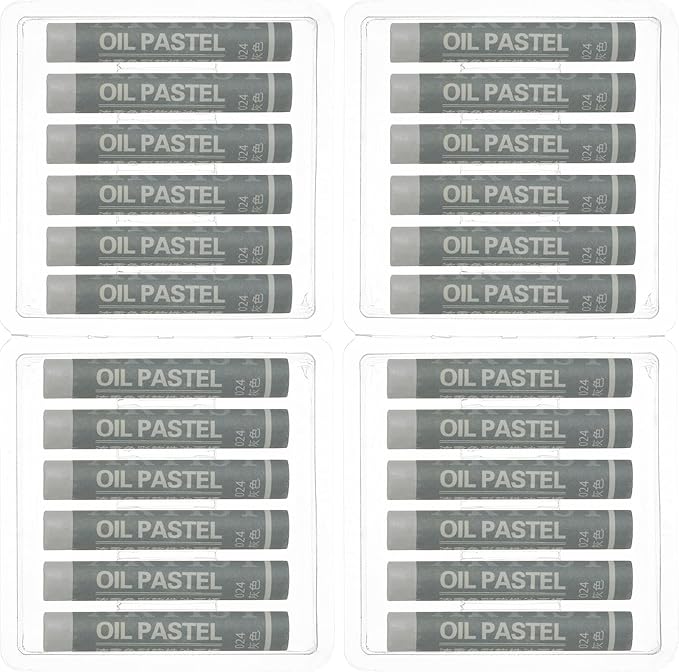 PATIKIL Gray Oil Pastels, 24Pcs Soft Oil Crayons Creamy Pastels Stick Art Supplies for Art Painting Drawing Blending Graffiti for Drawing Beginners Artists
