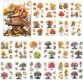 Alideco 20pcs Vintage Scrapbook Stickers Set Flower Butterfly Flower Window Sticker Book for Adults Sticker journaling Stickers for Scrapbooking(qicaisenlin)