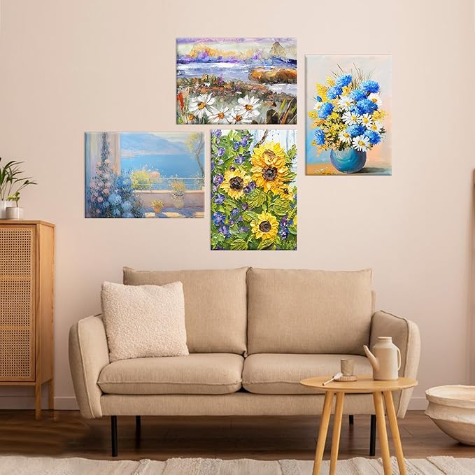 ESRICH Stretched Canvas for Painting, 5 Pack 8x10 Canvas Value Pack, Primed Acid-Free Cotton Blank Canvas, Paint Canvases for Oil & Acrylic Paint.