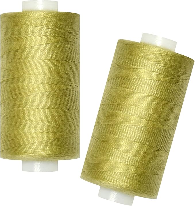 All Purpose Sewing Thread-2 Spools of Hand Polyester Sewing Thread for Sewing Machine for Hand and Machine Sewing(Lt Khaki Green, 2 spools)