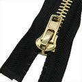 Leekayer Separating Metal Jacket Zipper #10 24 Inch Brass Zipper Heavy Duty Metal Zippers for Jackets, Sewing Coats Crafts (24" Brass