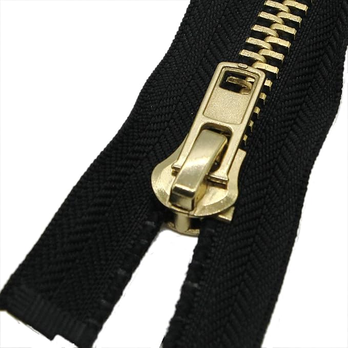 Leekayer #10 27 Inch Metal Zipper Brass Separating Jacket Zipper Heavy Duty Metal Zippers for Jackets Sewing Coats Crafts (27" Brass)