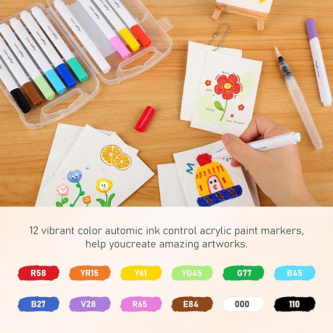 BAGISTES Magic 3D Bubble Texture Painting Set, DIY Foam Art Kit with Water-Activated Puffy Effect - Includes Soft-Tip Water Pen & Expansion Paper for Creative Decor & Art Therapy