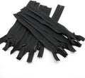 Leekayer 3# 5 Inch Invisible Zipper for DIY Tailor Sewing Craft 12.7cm Black Hidden Zippers Closed End Bulk 10 PCS/Pack (Black,5")