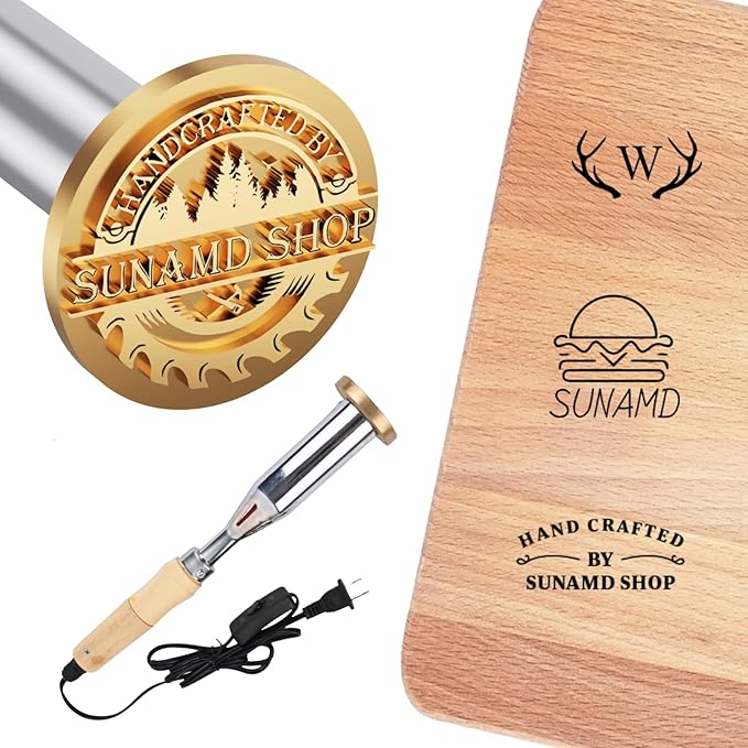 Personalized Electric Branding Iron for Wood Leather Food, Custom Wood Burning Letter Stamp, DIY Logo Stamps for Handmade Lovers, Small Woodworking Tools, Personalized Branding Iron Gifts Sets