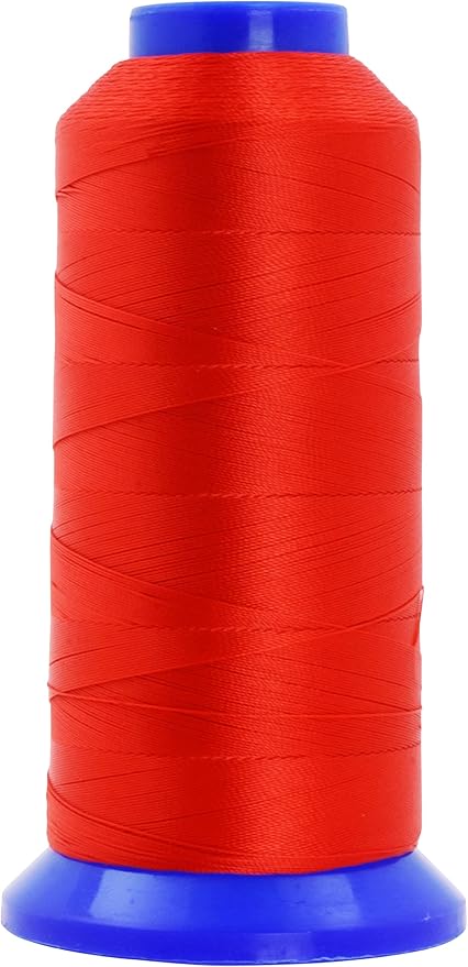 Mandala Crafts Red Heavy Duty Thread - 1500 Yds Tex 70 Bonded Polyester Threads for Sewing Drapery, Jeans, Leather, Hair, Outdoor Marine Upholstery