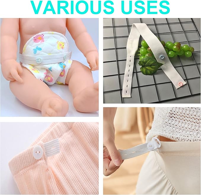 Flat Sewing Band Spool with Buttonholes, Elastic Stretchable, Ideal for DIY Waistbands and Necklines (White, 3/4 inch × 5 Yards)