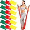 18PCS Resistance Bands Bulk, Non-Latex Physical Therapy Bands, Professional Flat Bands for Trainers, Pilates & Home Gym Full Body Workout, Strength Training, Includes 6 Sets with Carry Bags
