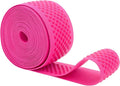 Mandala Crafts 2.5 Inch Elastic Silicone Gripper Tape for Clothing - 5 Yds Dotted Non Slip Elastic Band for Sewing - Hot Pink Silicone Flat Fabric Stretchy Ribbon Straps